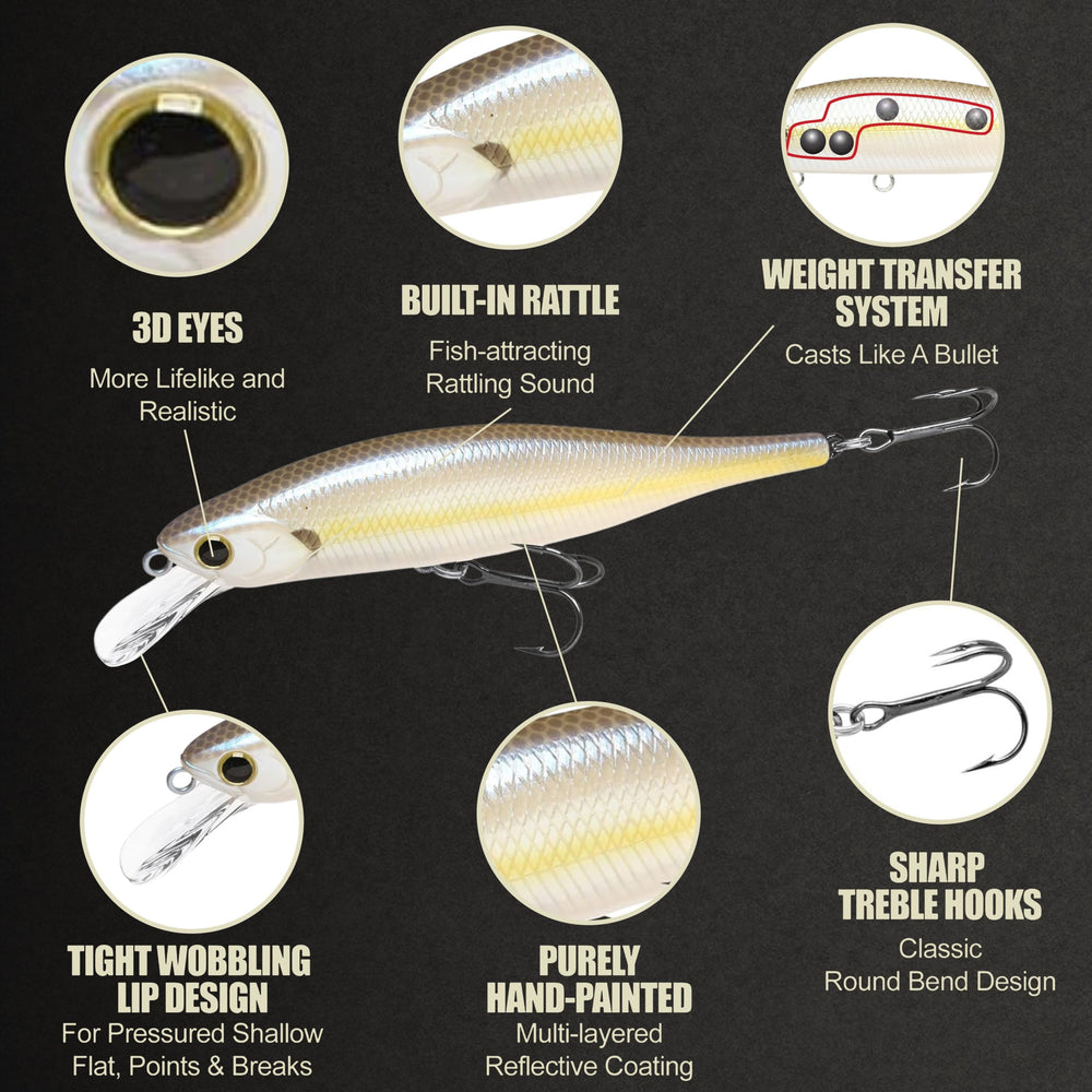LUCKY CRAFT Lightning Pointer 98XR close-up of chartreuse shad color and finish