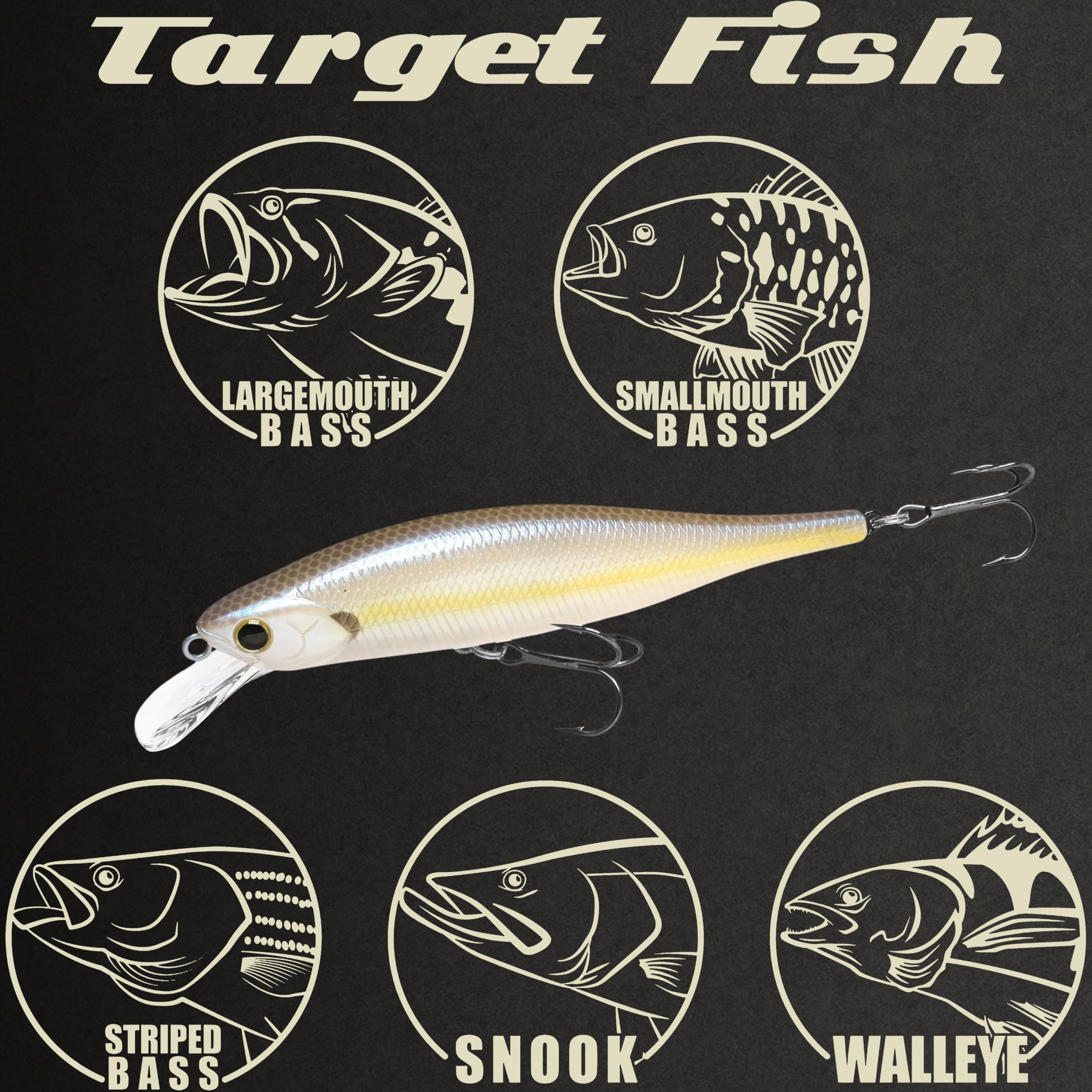 LUCKY CRAFT Lightning Pointer 98XR with two treble hooks for reliable hooksets