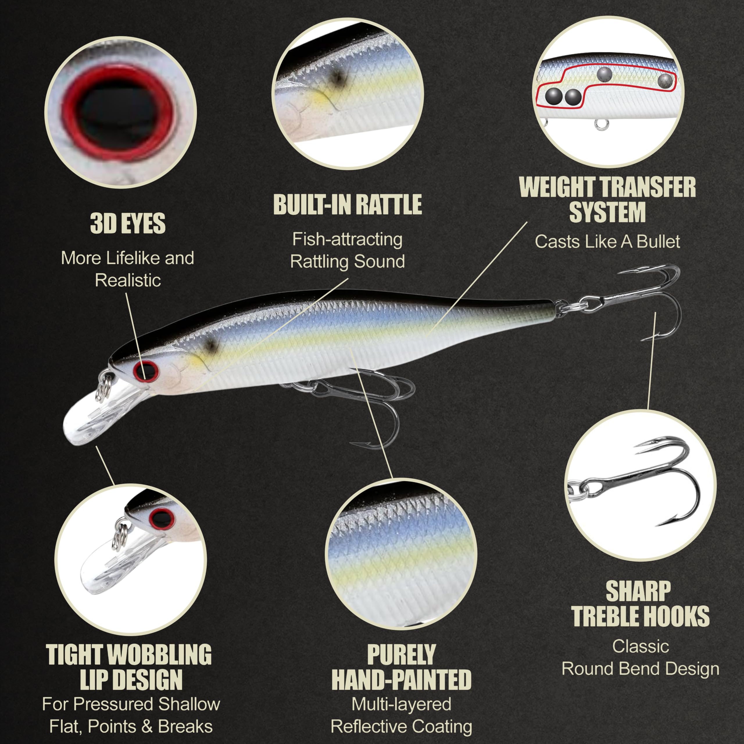 LUCKY CRAFT Lightning Pointer 98XR in water, demonstrates slow sinking depth control.