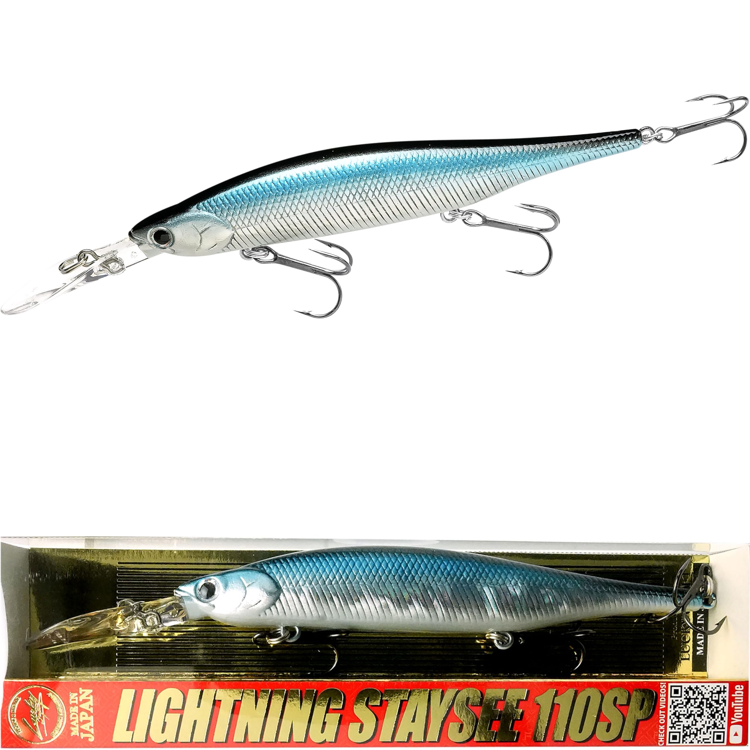 LUCKY CRAFT Lightning Staysee 110SP in Aurora Black targets deep bass with vivid visibility