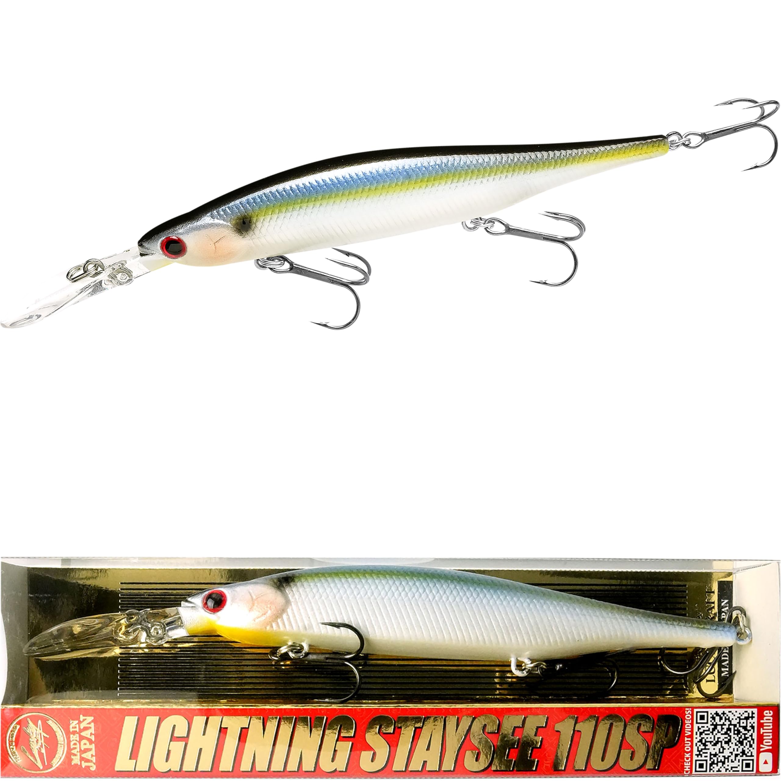 LUCKY CRAFT Lightning Staysee 110SP mostrando acción side-to-side para atraer bass
