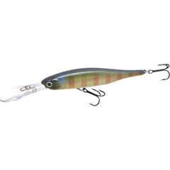 Lucky Craft Lightning Staysee 90SP front view with lifelike wobble to attract bass.