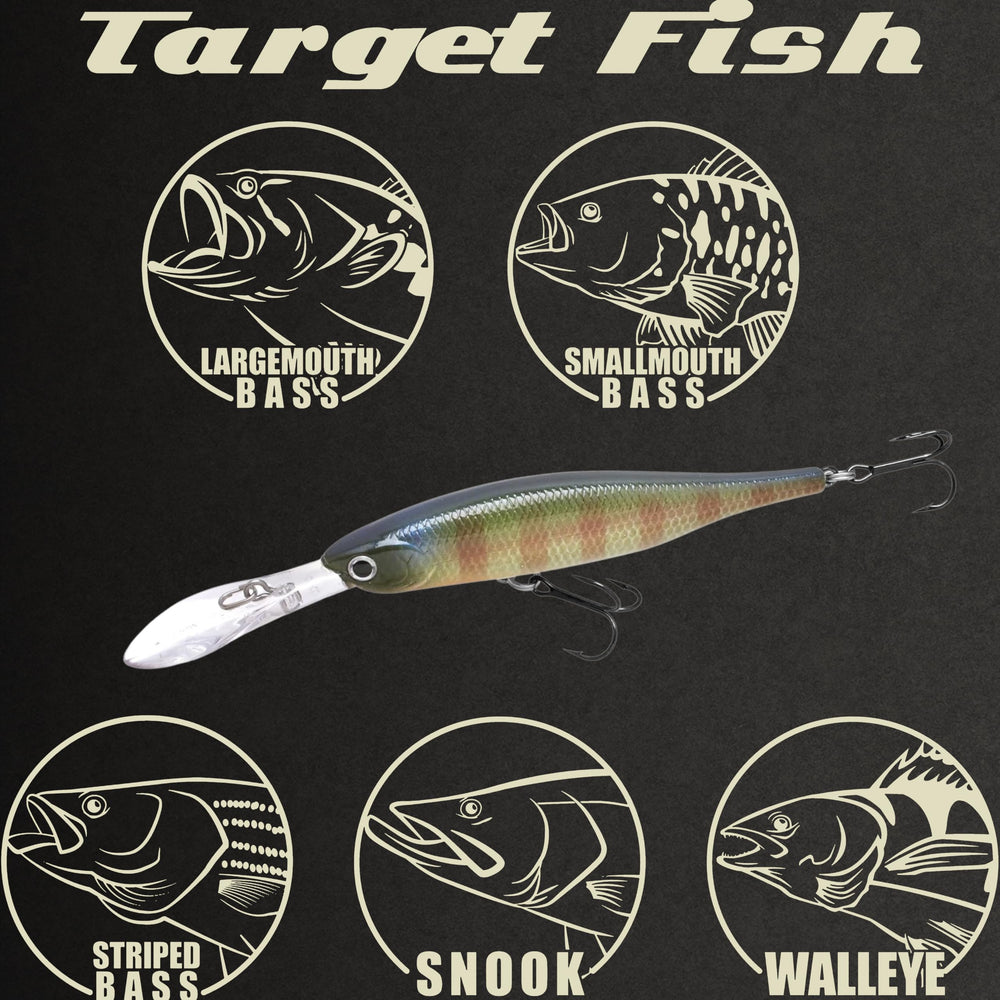 Lucky Craft Lightning Staysee 90SP hand-painted finish enhances realism and visibility.