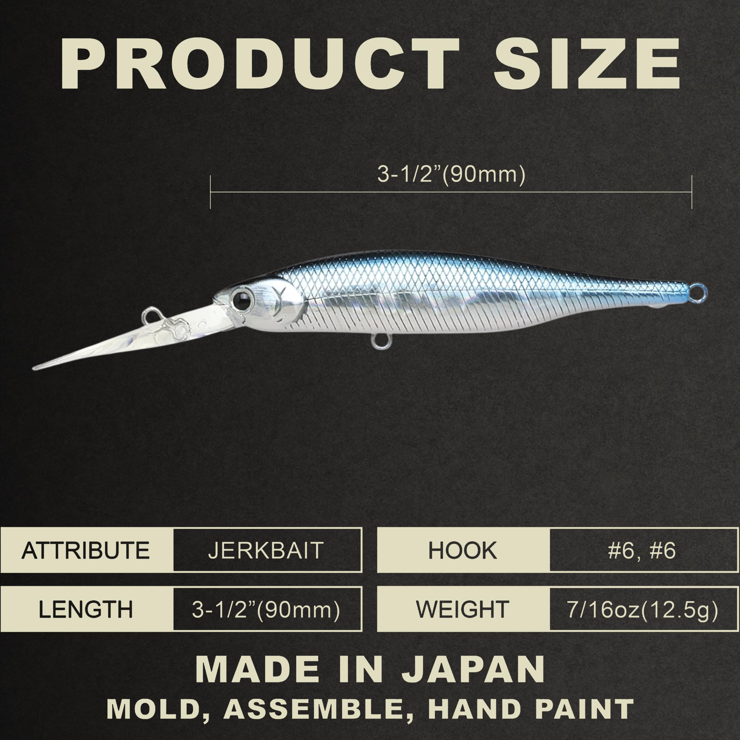 LUCKY CRAFT Staysee 90SP Aurora Black darting action simulates wounded baitfish for reaction bites.