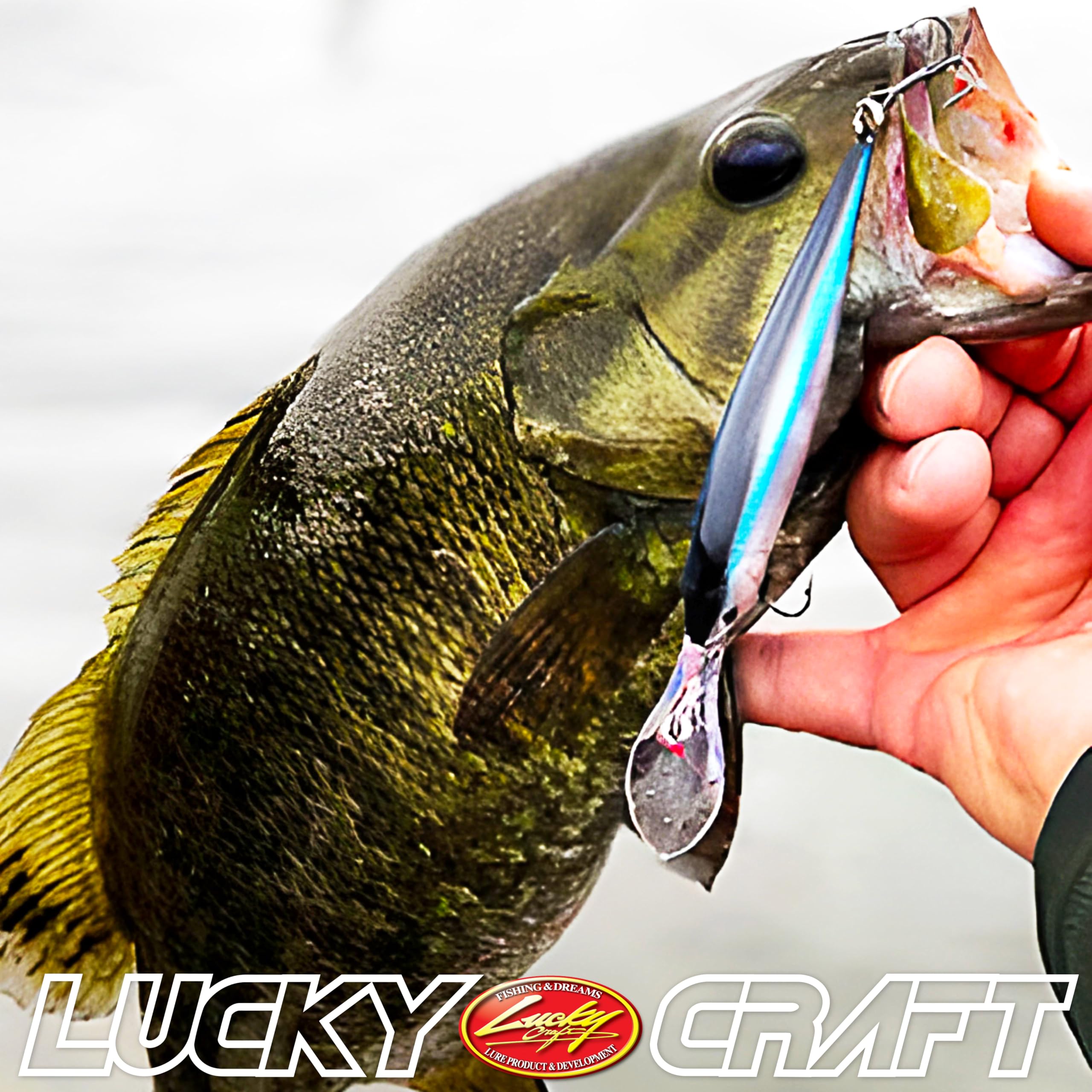Lucky Craft Lightning Staysee 90SP hand-painted finish boosts lure visibility underwater for attraction.