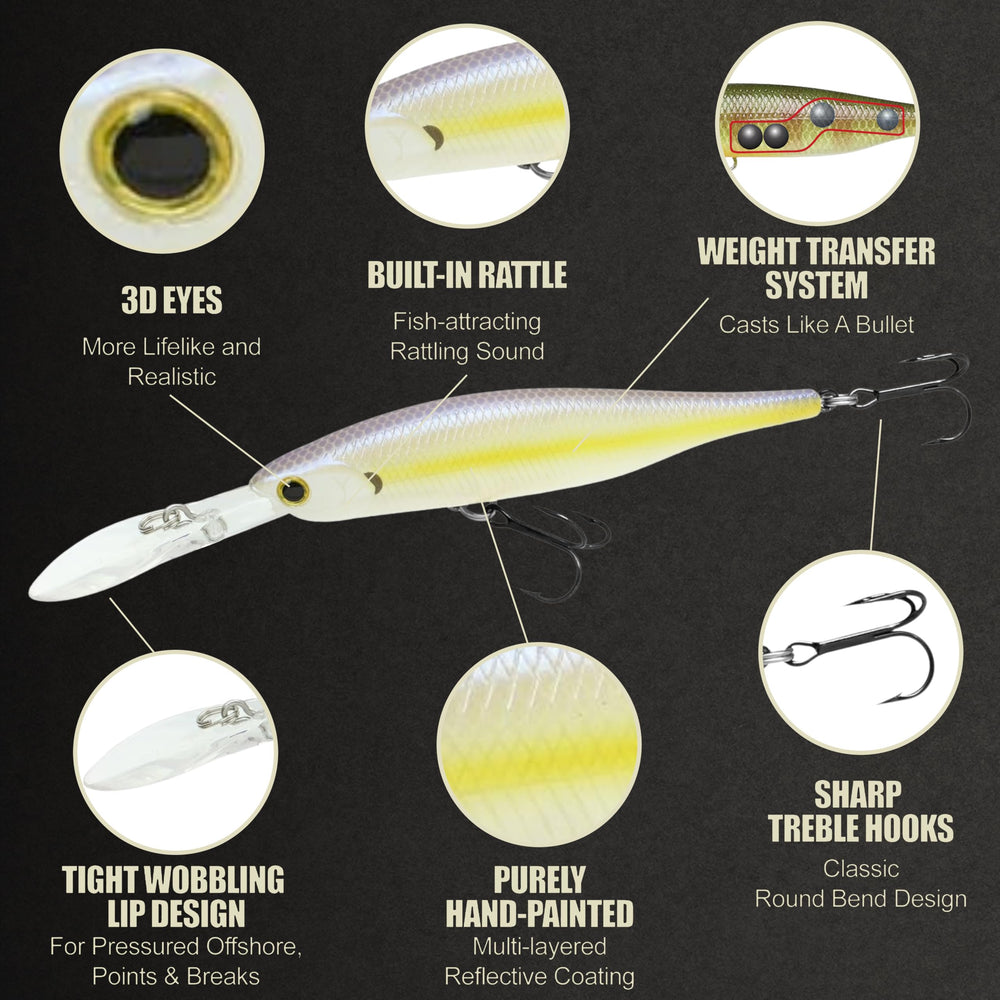 Lucky Craft Lightning Staysee 90SP in-water action demonstrates lifelike darting motion.