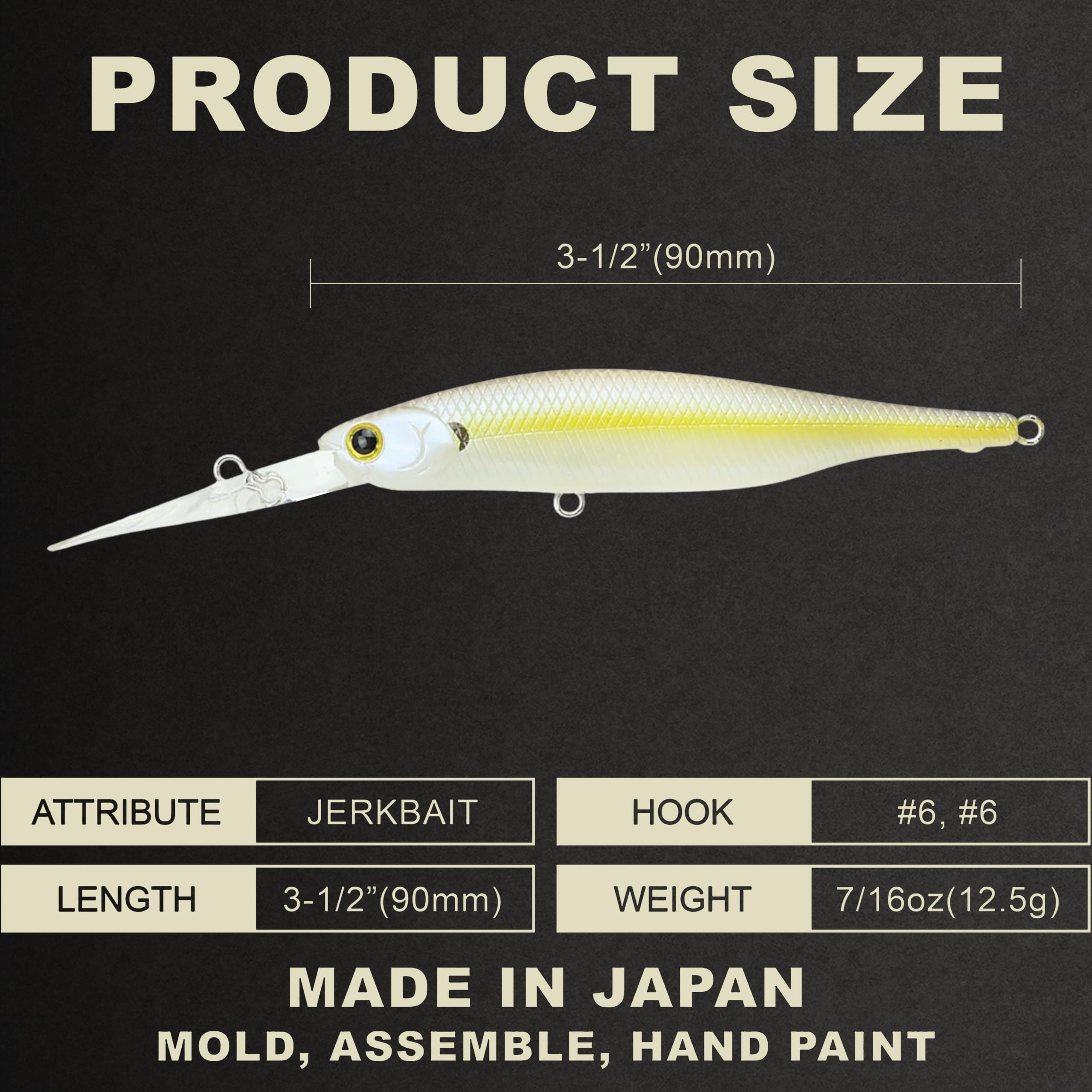 Lucky Craft Lightning Staysee 90SP chartreuse shad side view showing side-to-side wobble for bass.