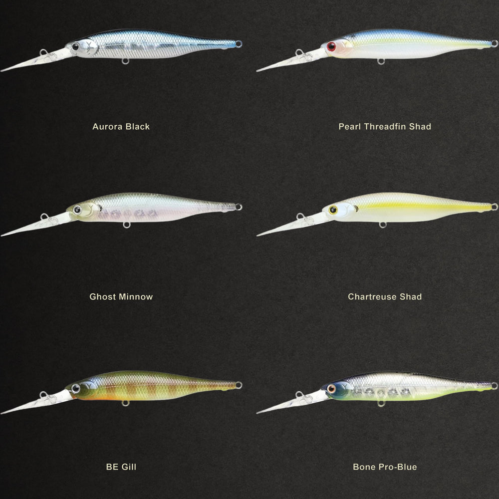 Lucky Craft Lightning Staysee 90SP with sharp treble hooks for reliable hooksets.