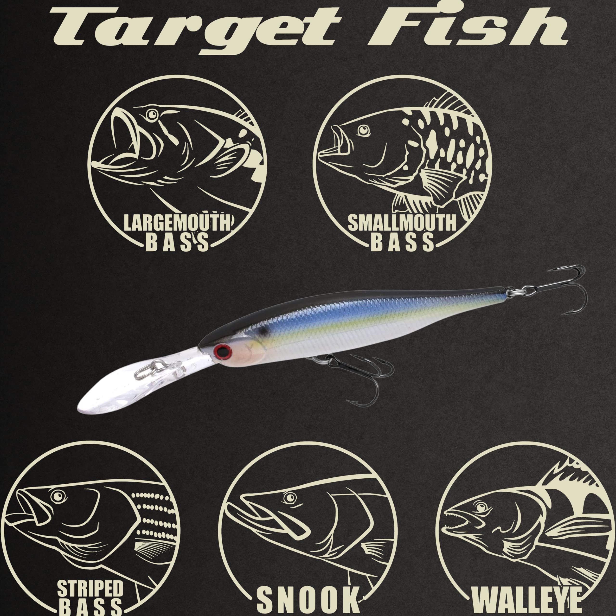 Lucky Craft Lightning Staysee 90SP two treble hooks for strong hookups