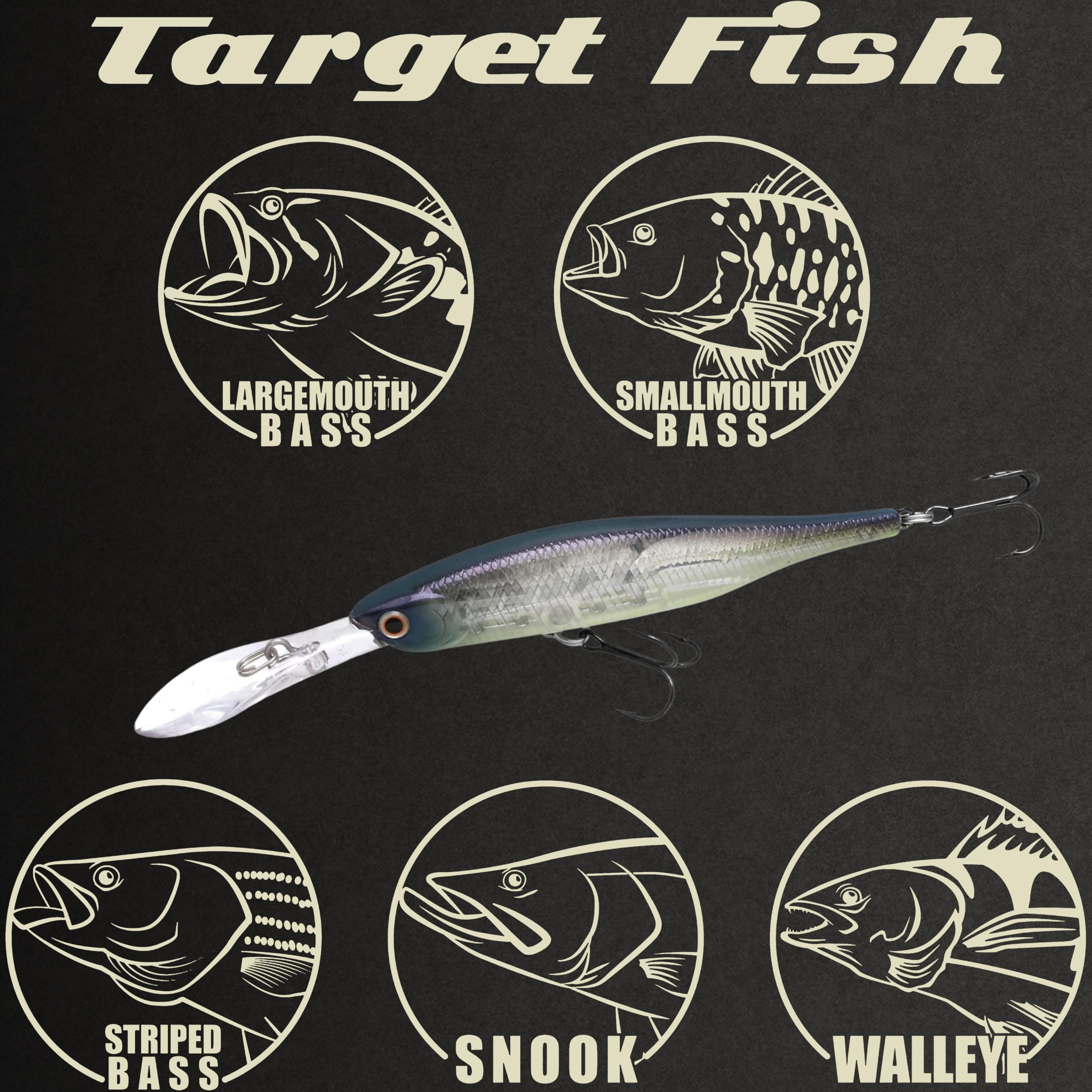 Lucky Craft Lightning Staysee hand-painted finish enhances visibility with natural baitfish look