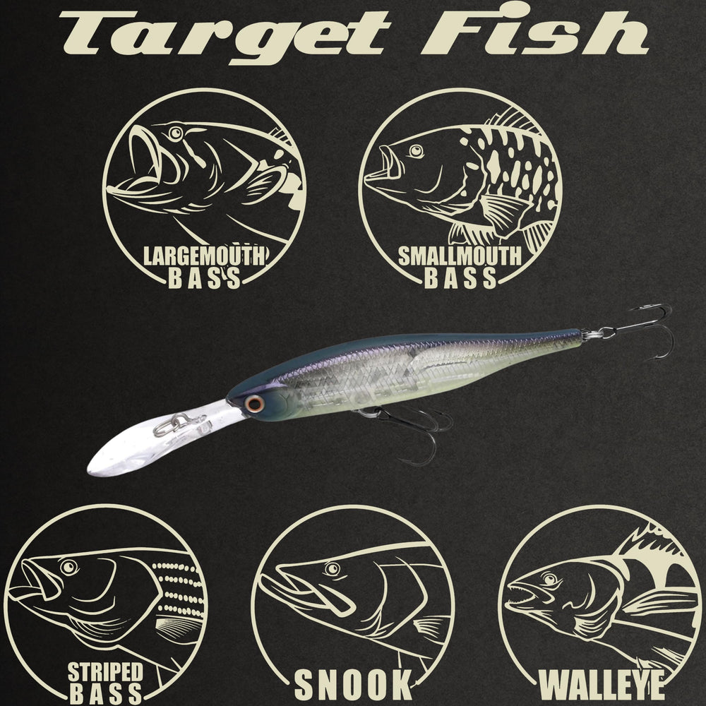 Lucky Craft Lightning Staysee hand-painted finish enhances visibility with natural baitfish look