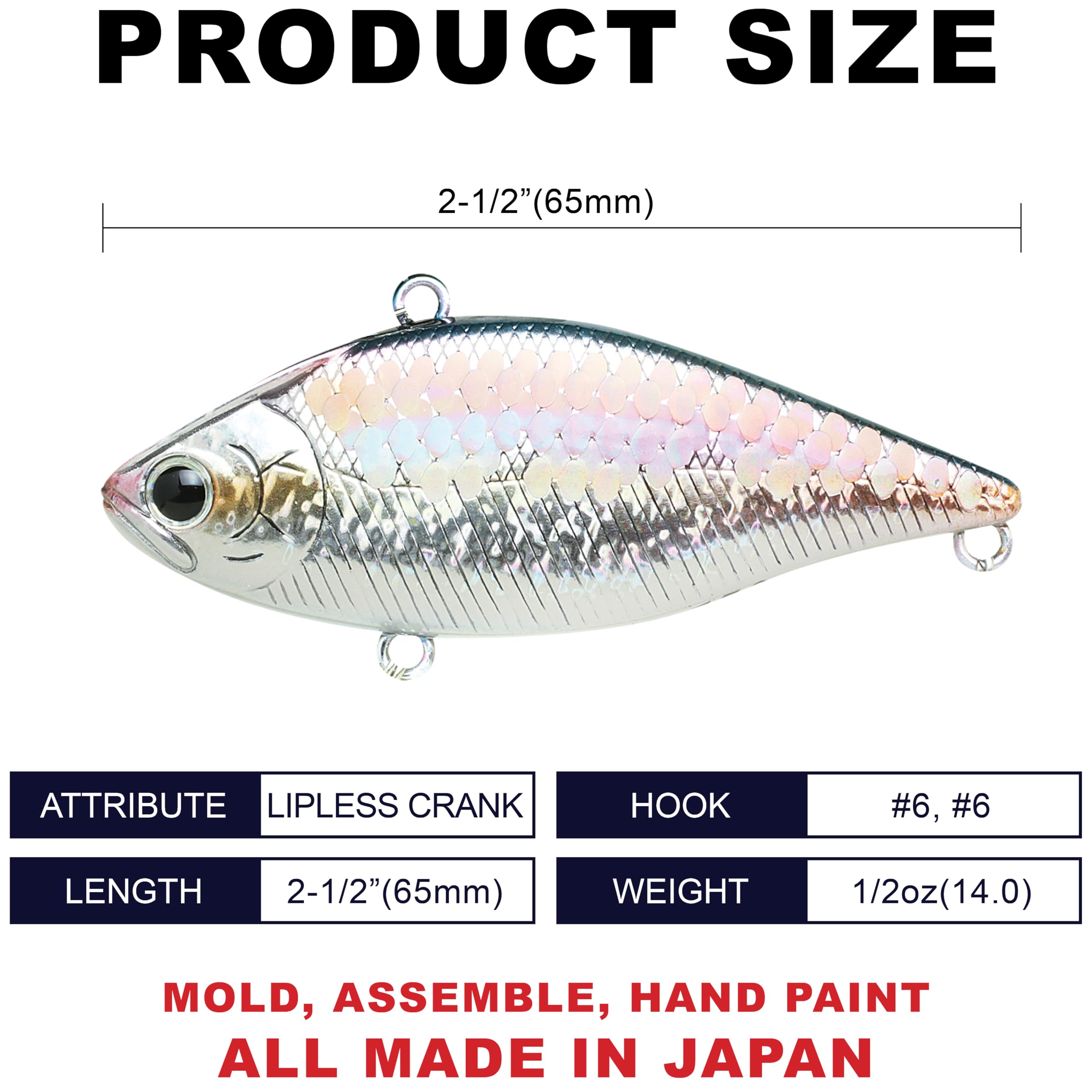 LUCKY CRAFT LV-150 American Shad in-water action; tight wobble attracts bass.
