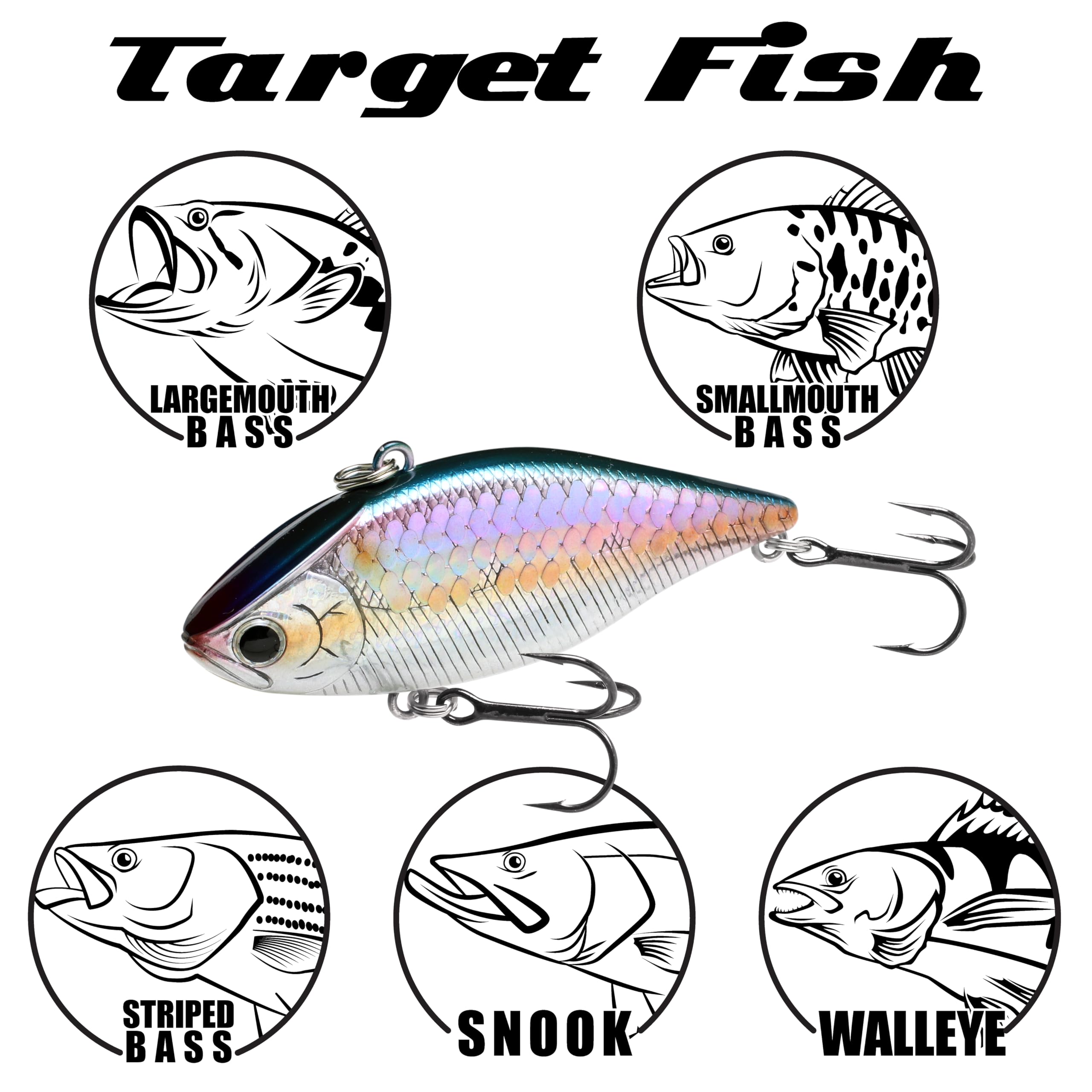 LV-150 long-casting lipless crankbait casts far and sinks 3-4 ft.