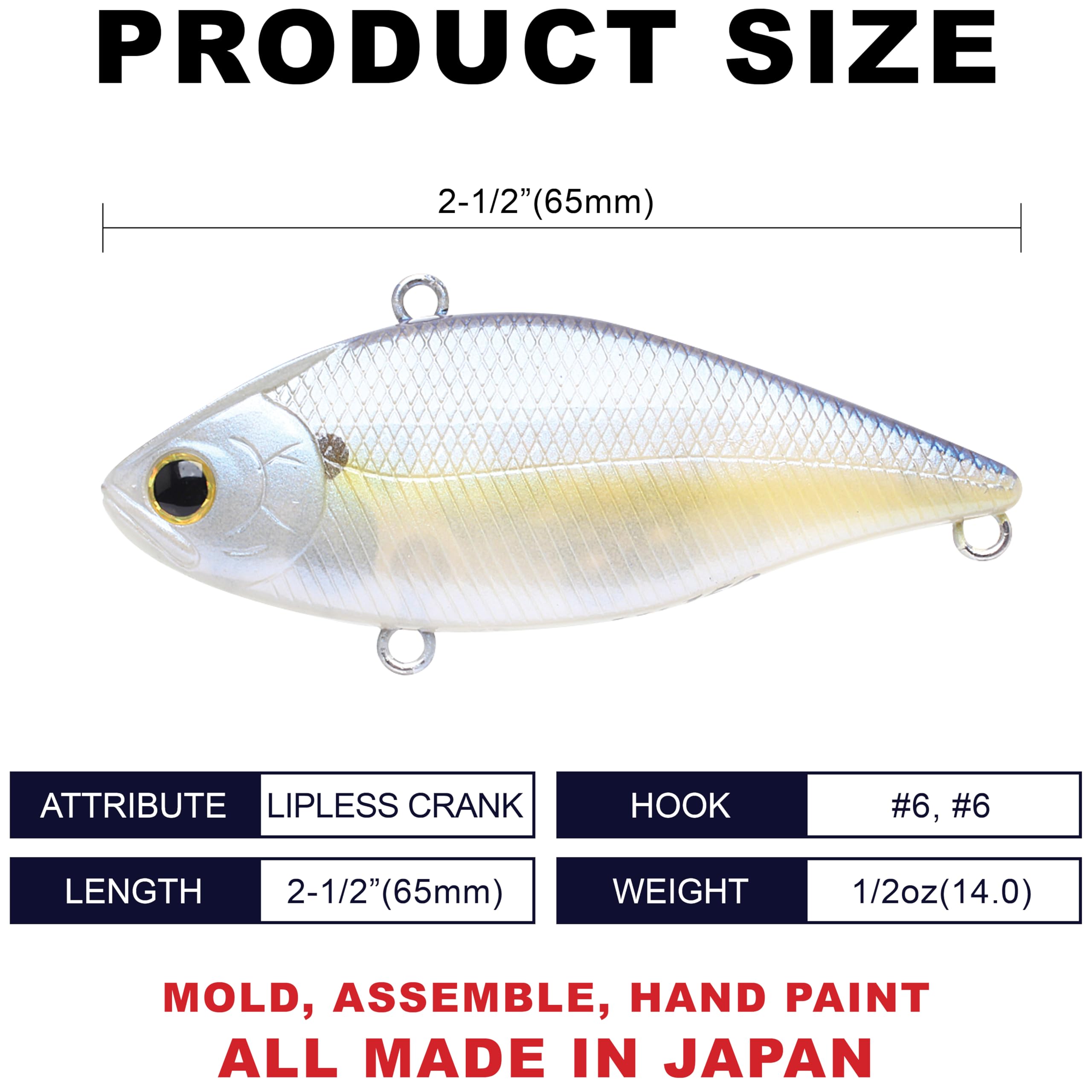 LUCKY CRAFT LV-150 sinks 3–4 ft with loud vibration for bass.