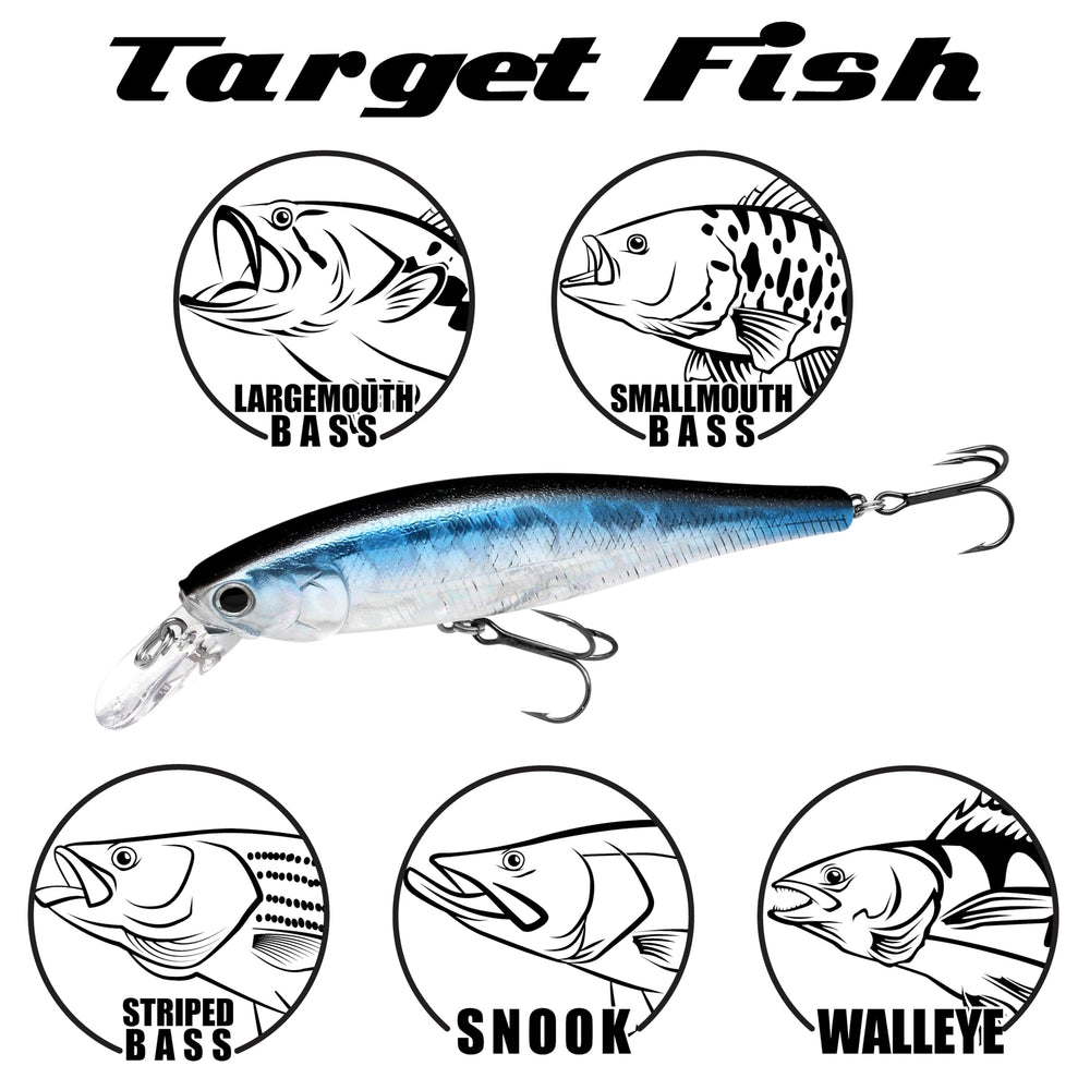 LUCKY CRAFT Pointer 100 Zebra Aurora Black weight transfer system enables long casts