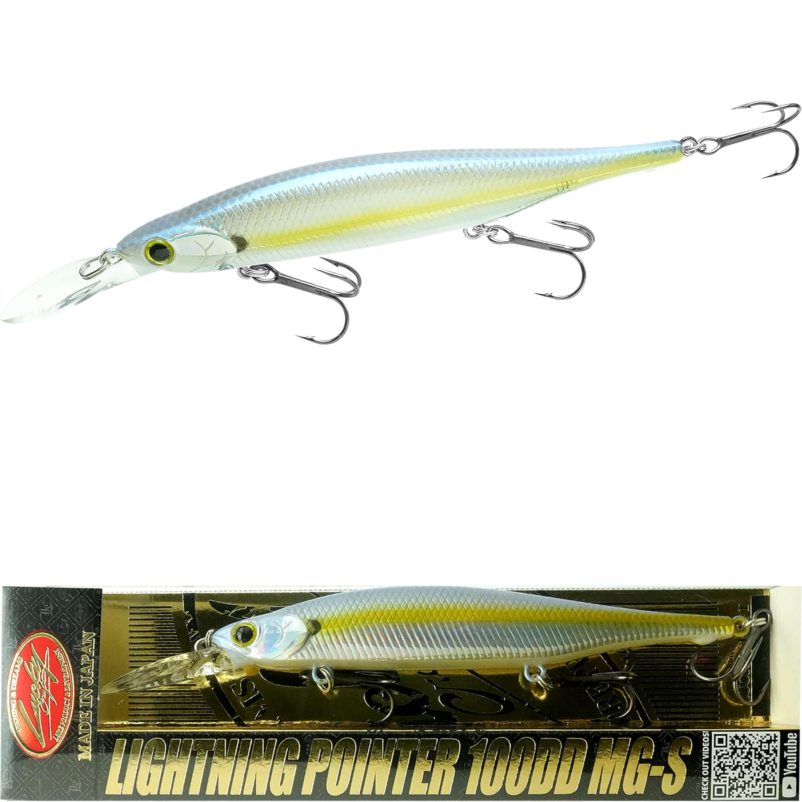 LUCKY CRAFT Pointer 100DD chartreuse shad deep diving to reach deeper bass and trout