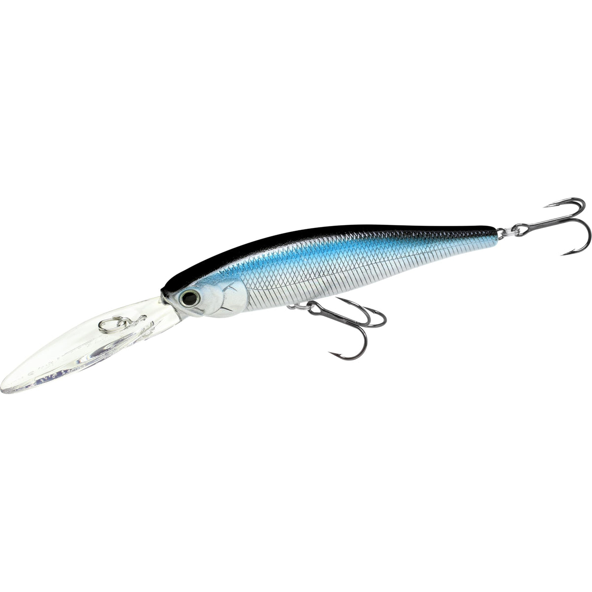 Lucky Craft Pointer 100XD aurora black body showing lifelike baitfish profile for bass