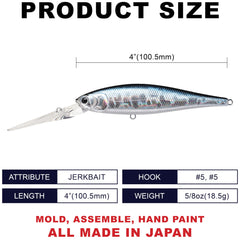 Lucky Craft Pointer 100XD aurora black side view with tight wobble action
