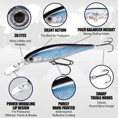LUCKY CRAFT Pointer 238 Ghost Minnow closeup reveals premium hand-painted finish.