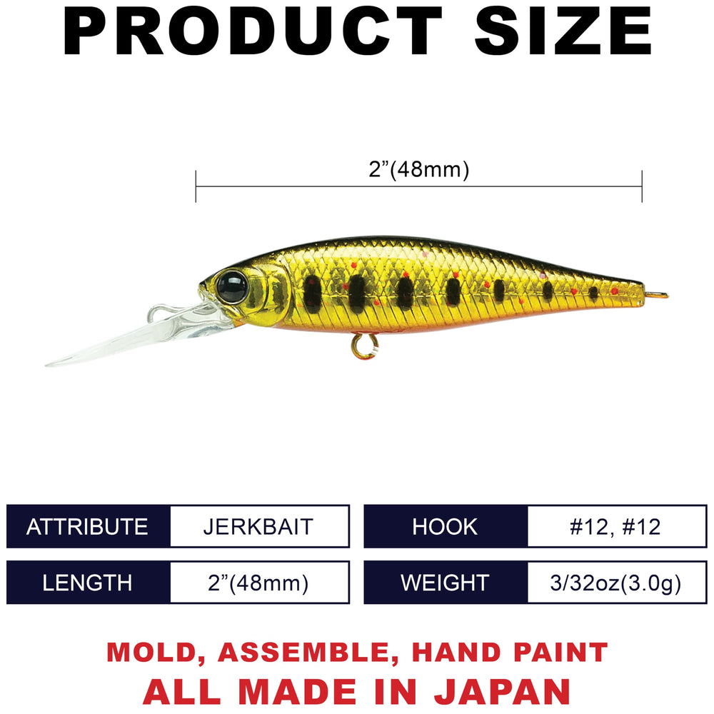 Pointer 48DD Amago lure in water showing 3-4 ft depth