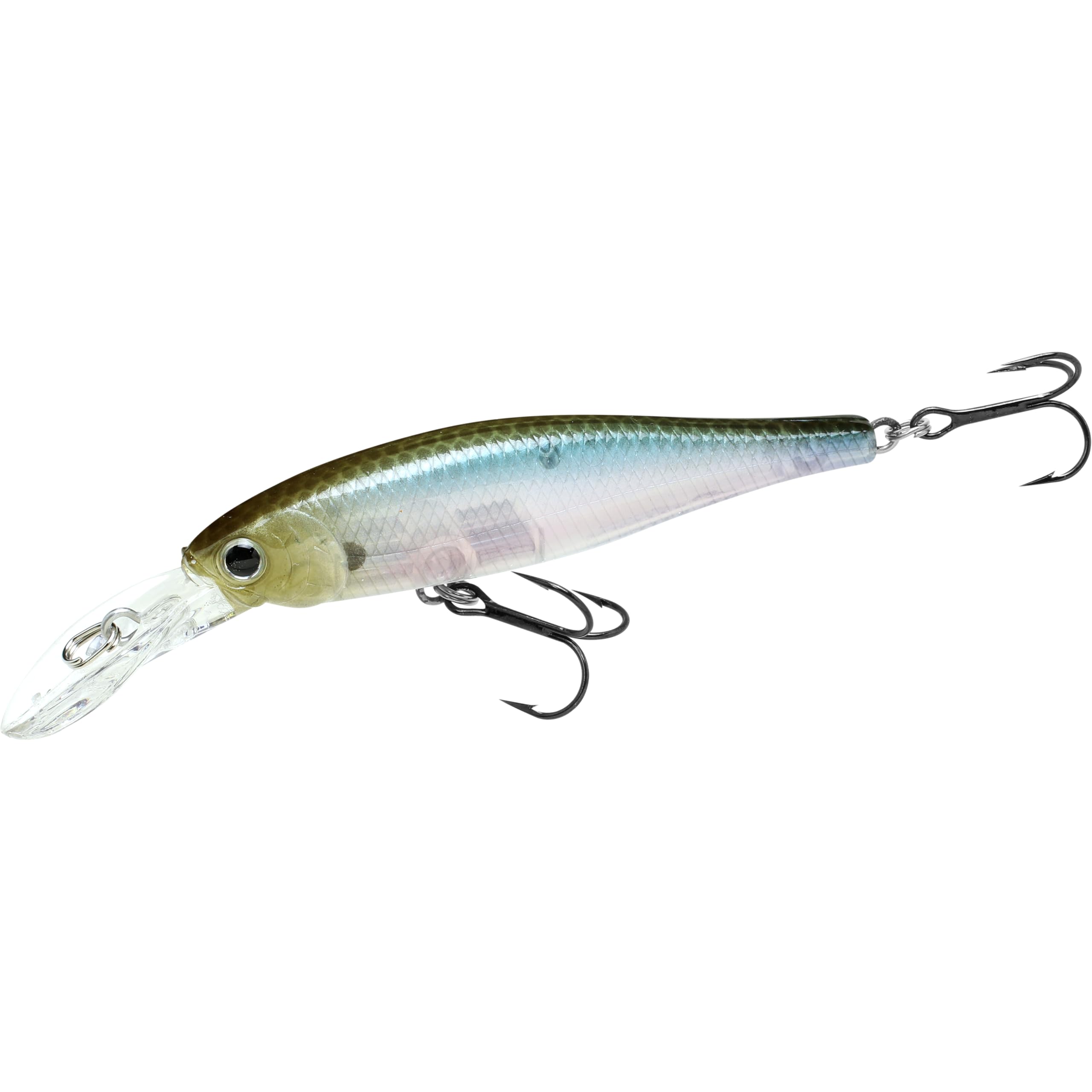 LUCKY CRAFT Pointer 65DD ghost minnow in bass/trout setup for mid-depth action.