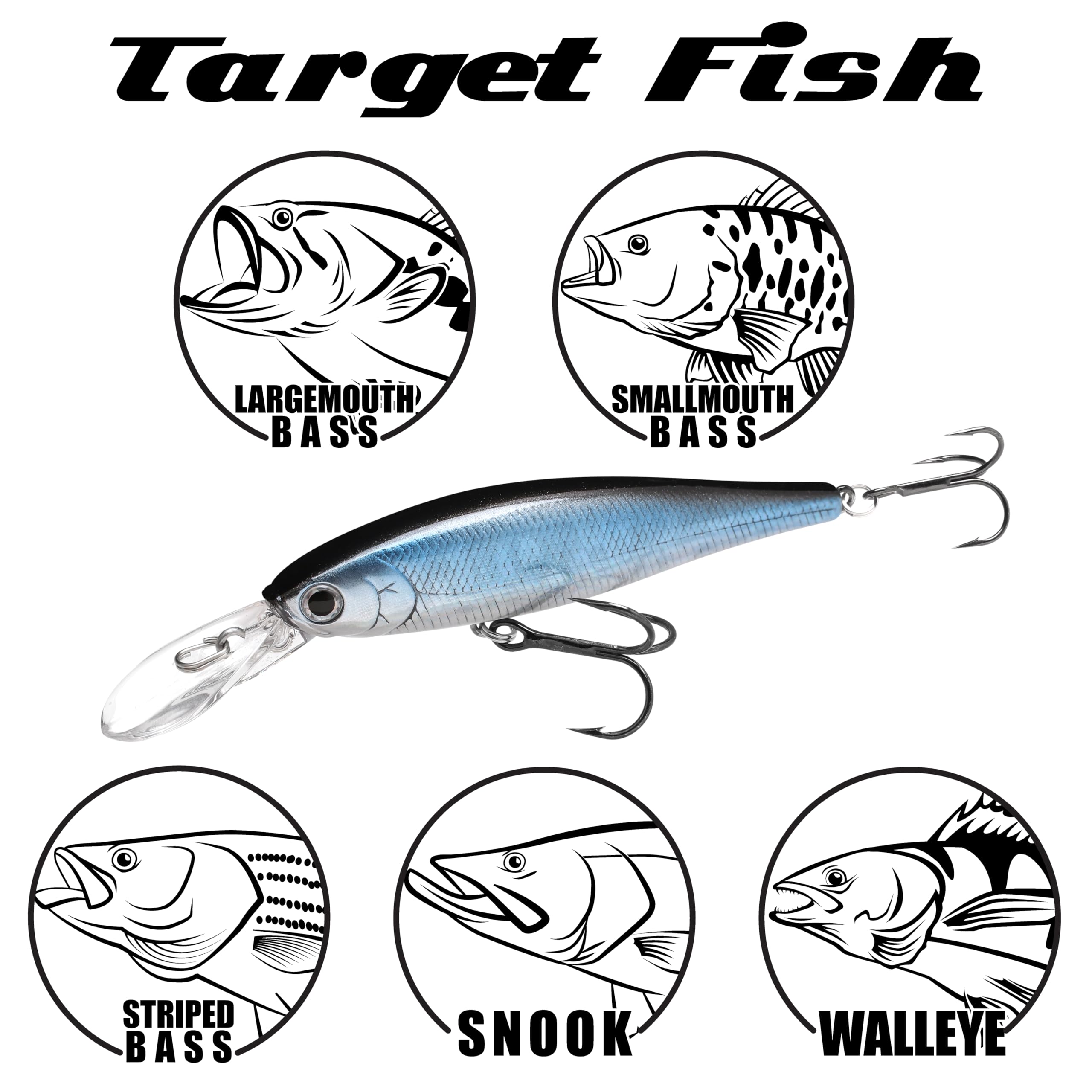 LUCKY CRAFT Pointer 78DD hand-painted finish enhances realism and visibility.