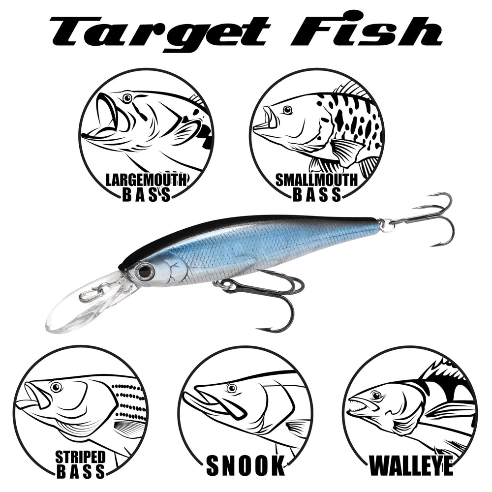 LUCKY CRAFT Pointer 78DD hand-painted finish enhances realism and visibility.