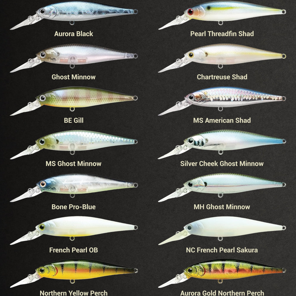 Lucky Craft Pointer 78DD seasonal staging area lure on deep structure.