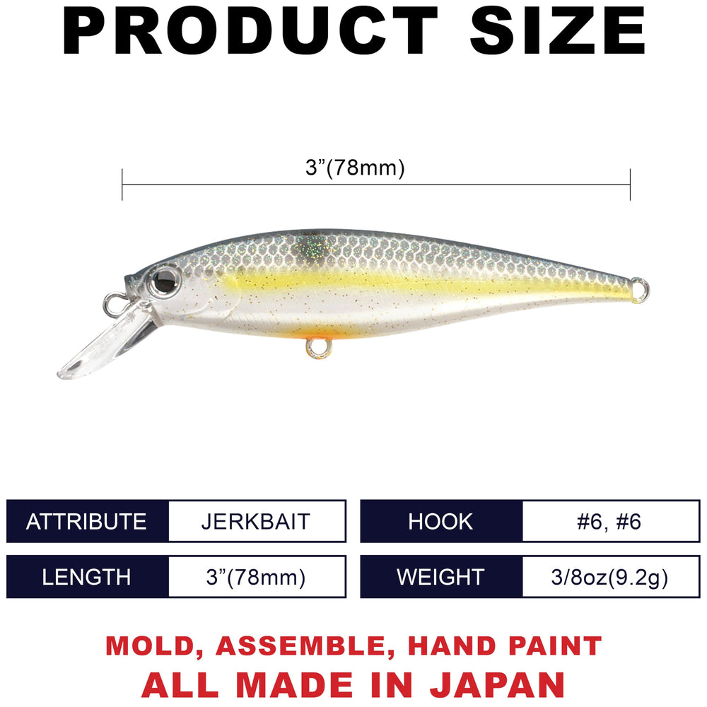 Pointer 78SP 3in Sexy Chartreuse Shad – side profile