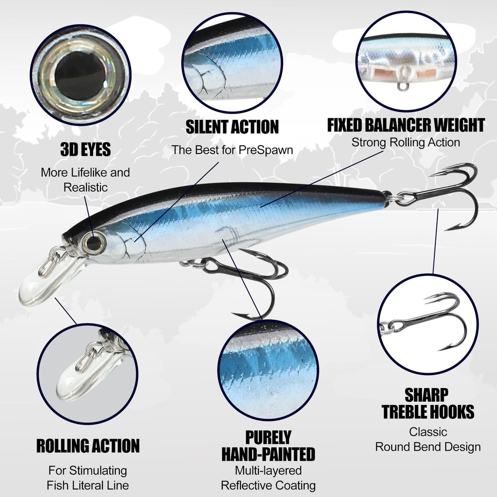 Lucky Craft Pointer 78SP suspending depth at 4-5 ft to reach bass.