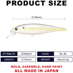 Lucky Craft Pointer 78SP walk-the-dog action preview for enticing strikes.