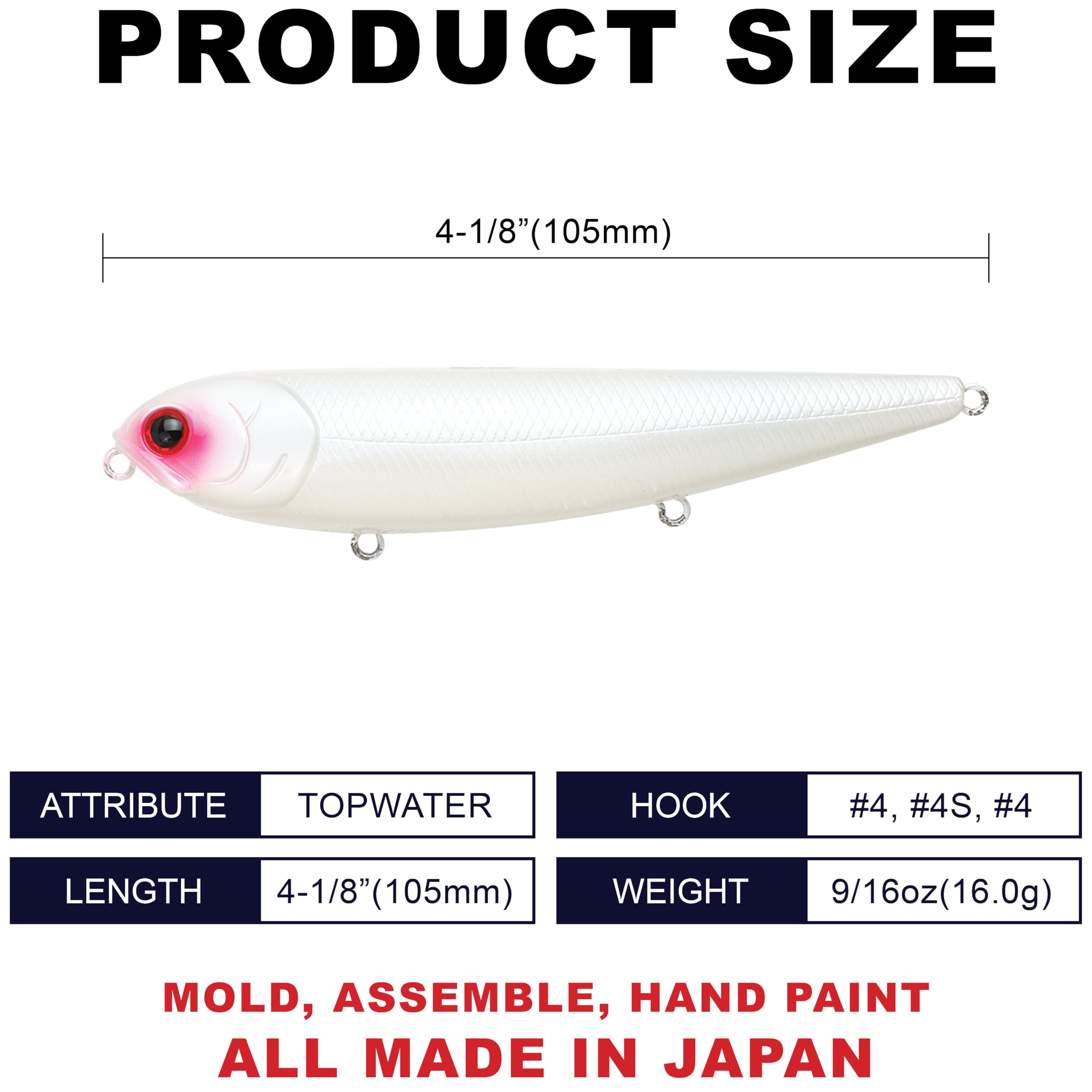 LUCKY CRAFT Sammy 105 topwater lure profile in action with rattles
