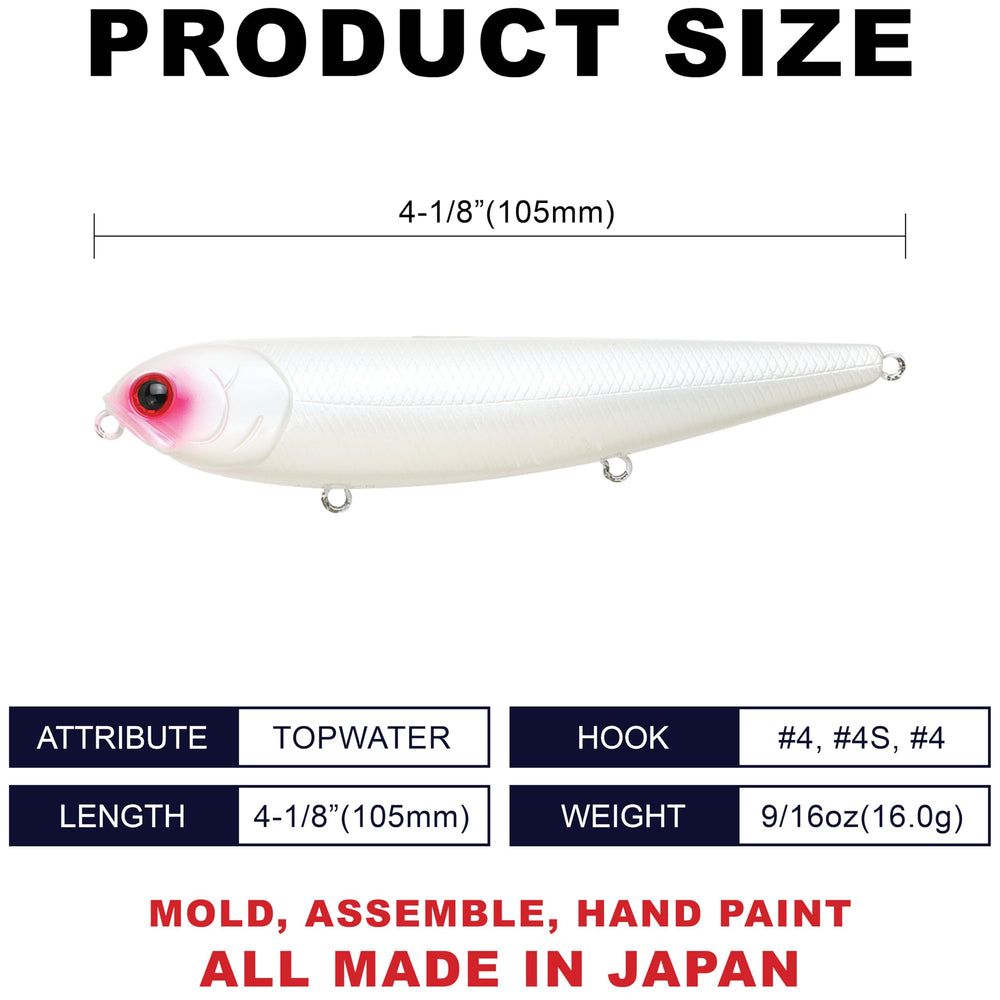 LUCKY CRAFT Sammy 105 topwater lure profile in action with rattles