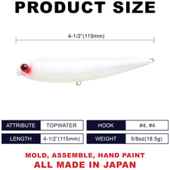 Sammy 115 topwater lure side view in Sexy Mama 335