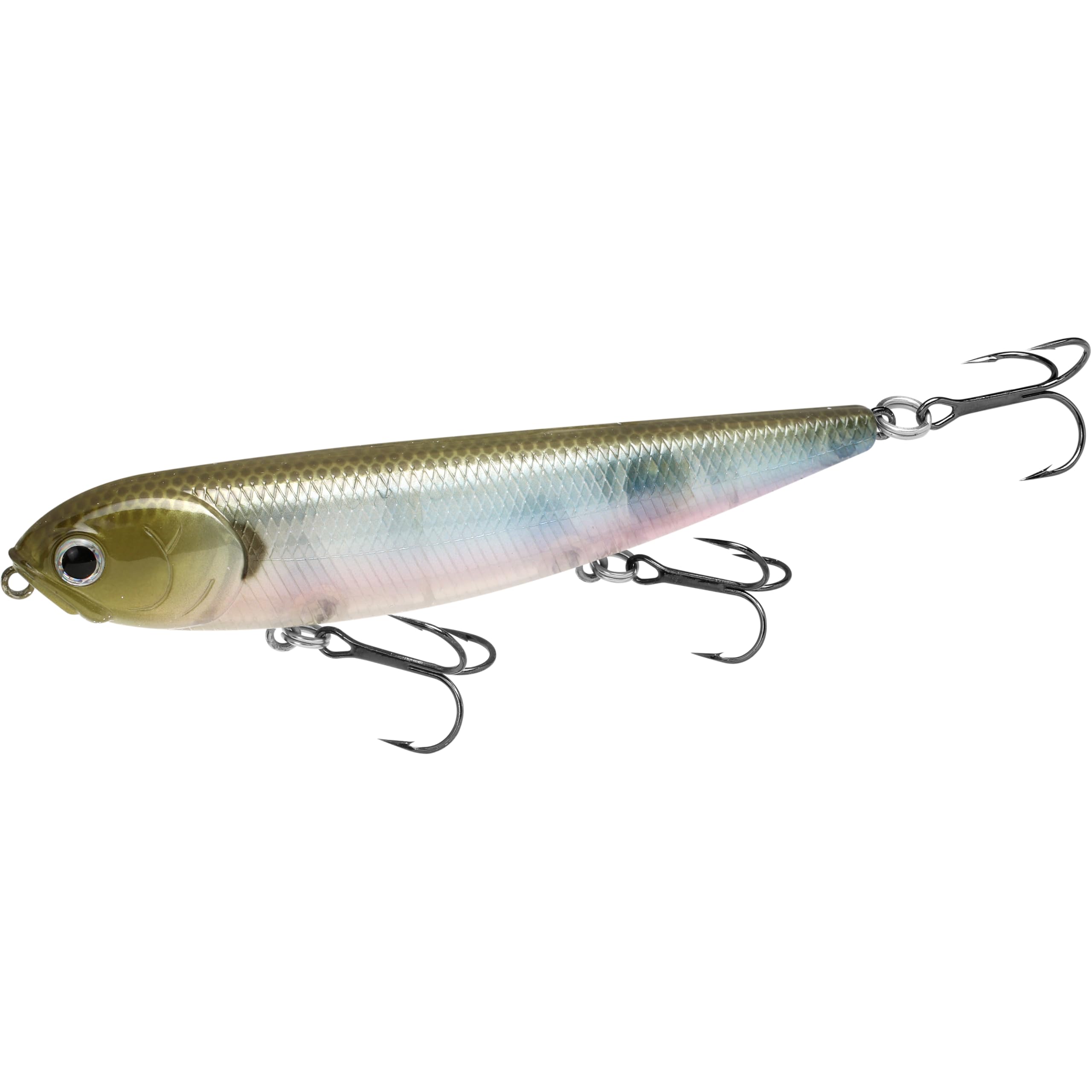 LUCKY CRAFT Sammy105 topwater walk-the-dog action attracts bass at dawn.