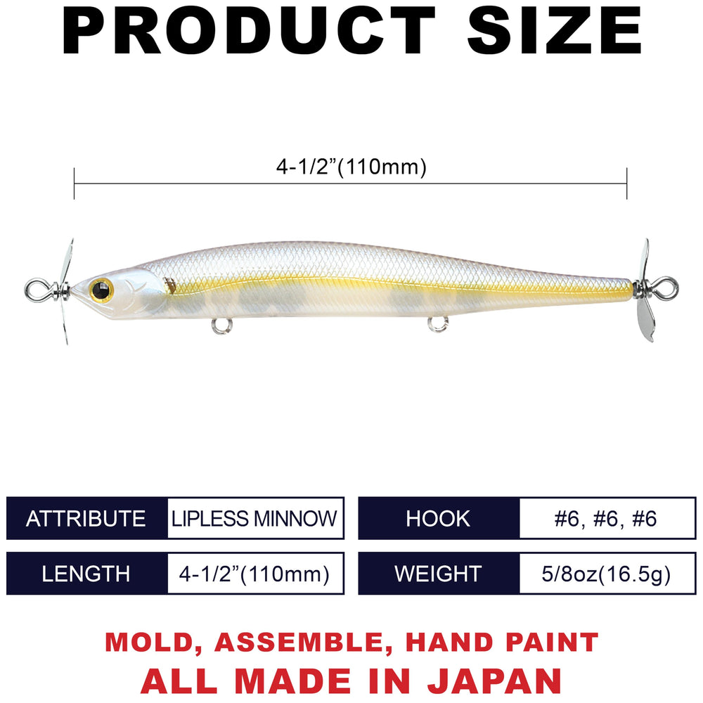 Lure length 4-1/2 inches (110 mm)
