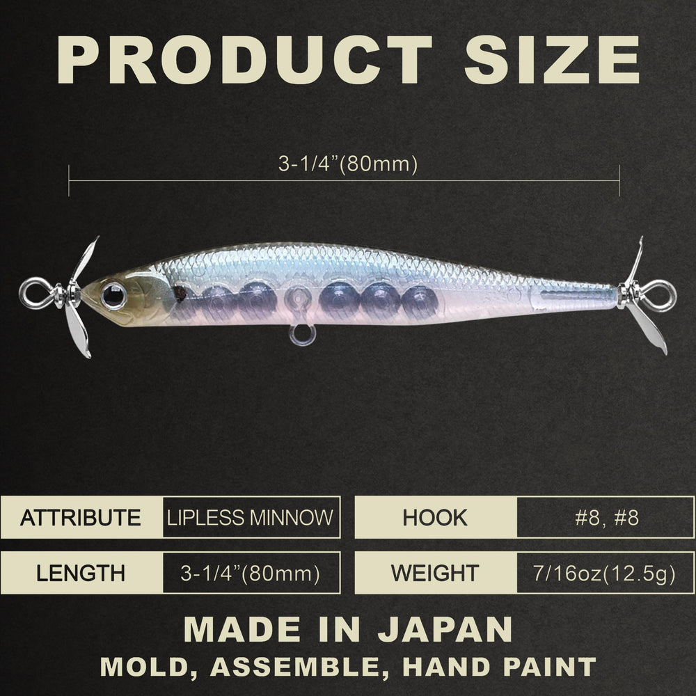 Side profile of LUCKY CRAFT Screw Pointer 80/238 Ghost Minnow lure