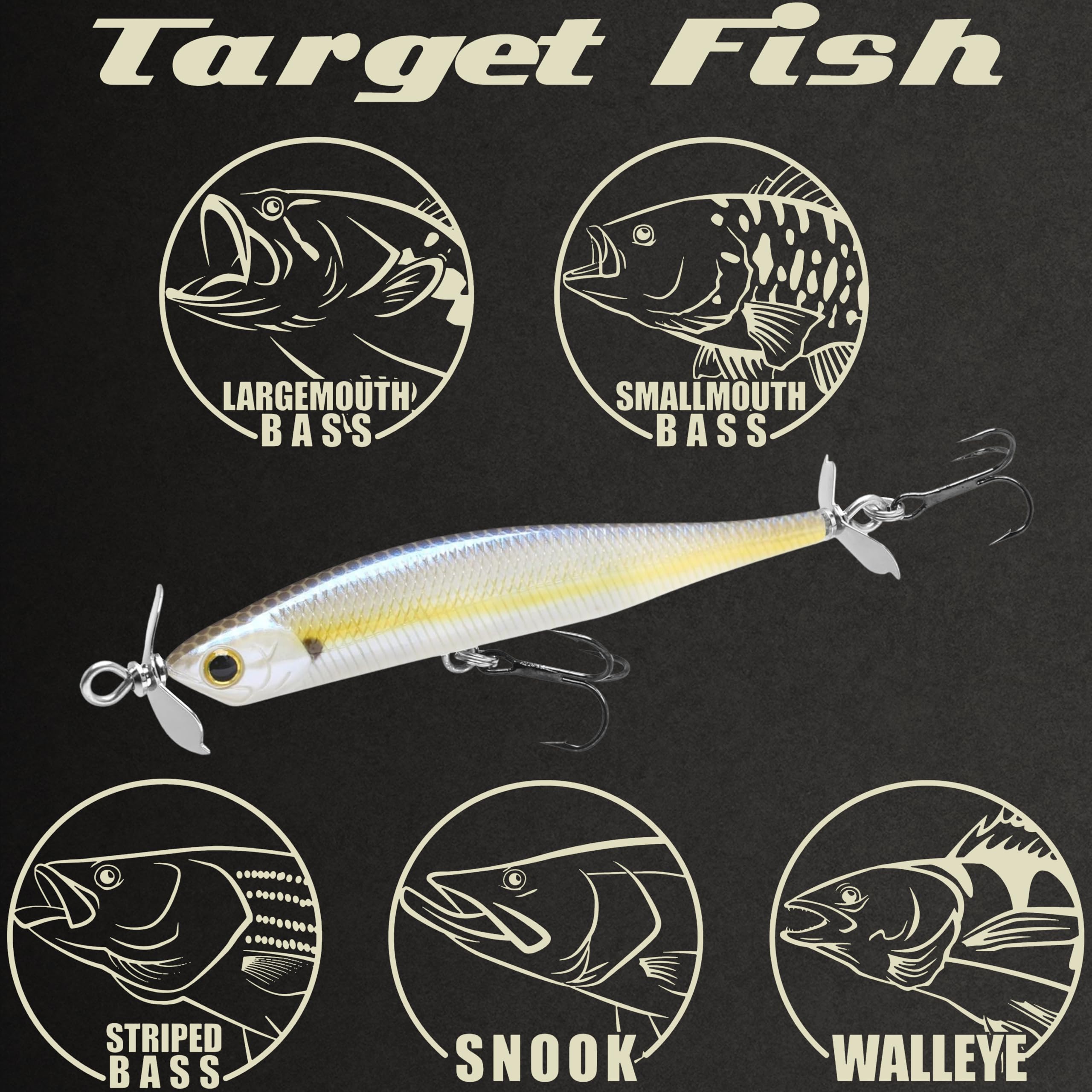 Lure targeting pre-spawn bass and schooling smallmouth