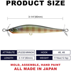 LUCKY CRAFT Screw Pointer back prop generates a water ripple for strikes