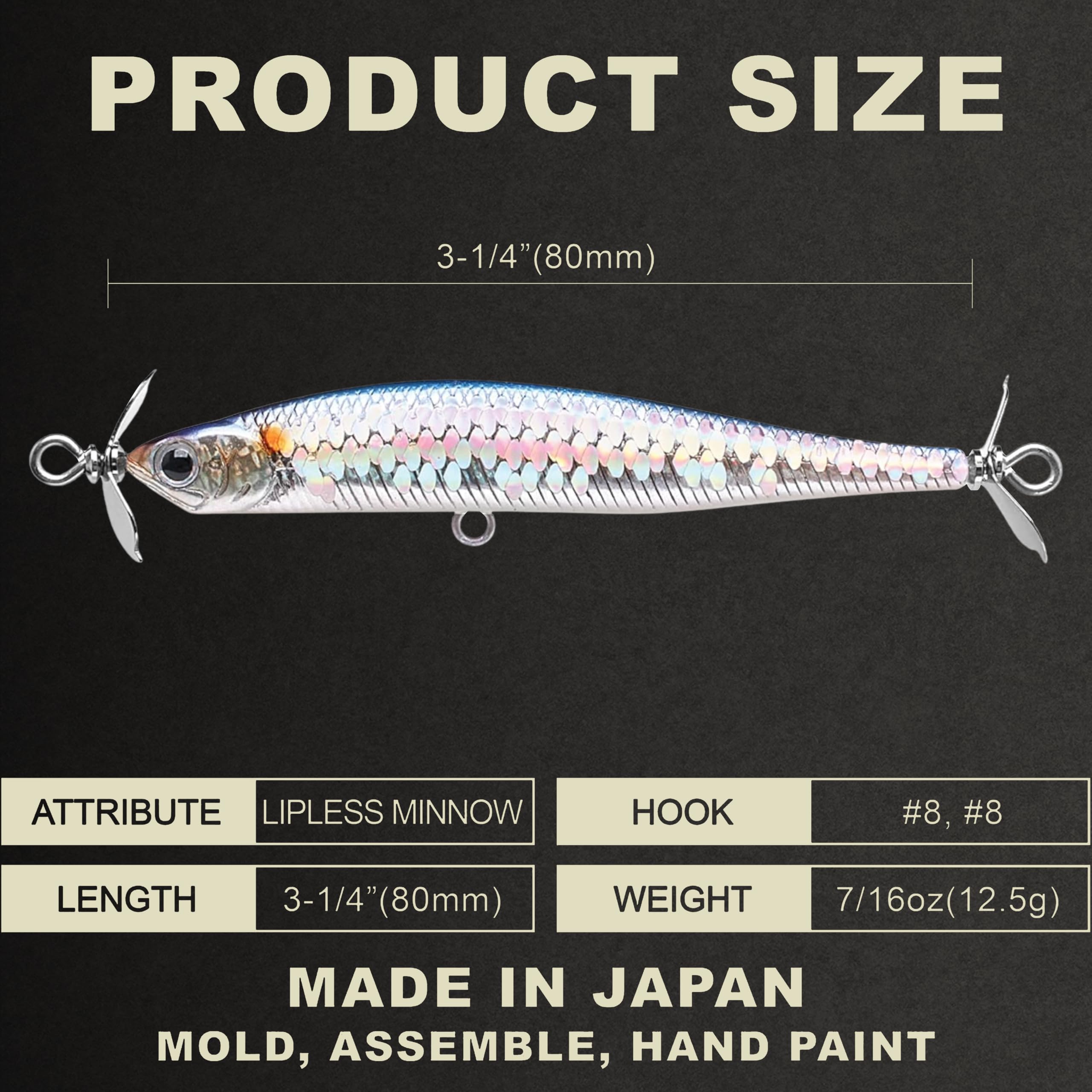 LUCKY CRAFT Screw Pointer front prop creates subtle water disturbance to attract bass.