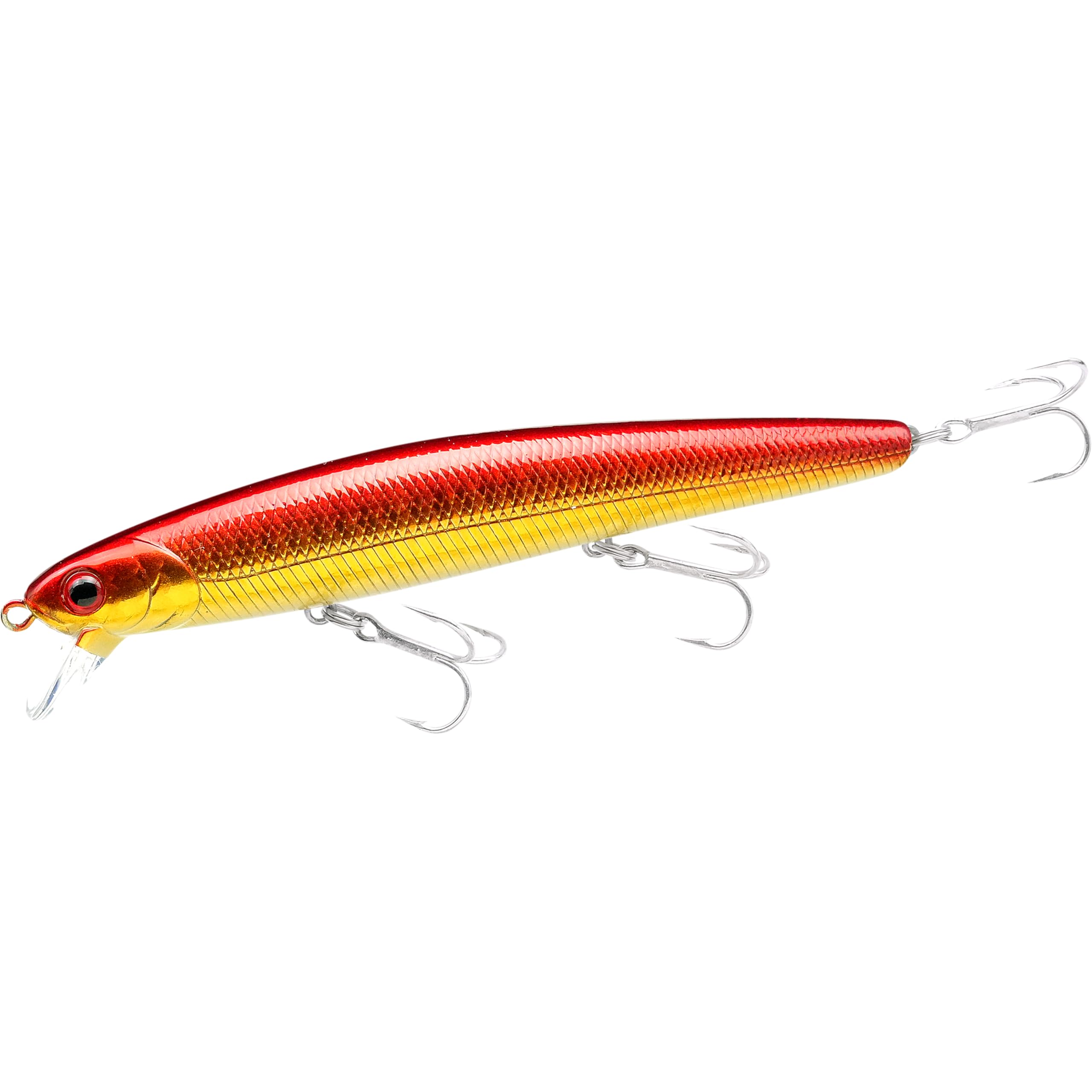 LUCKY CRAFT FlashMinnow 110 front view for surf fishing lure with lifelike action.