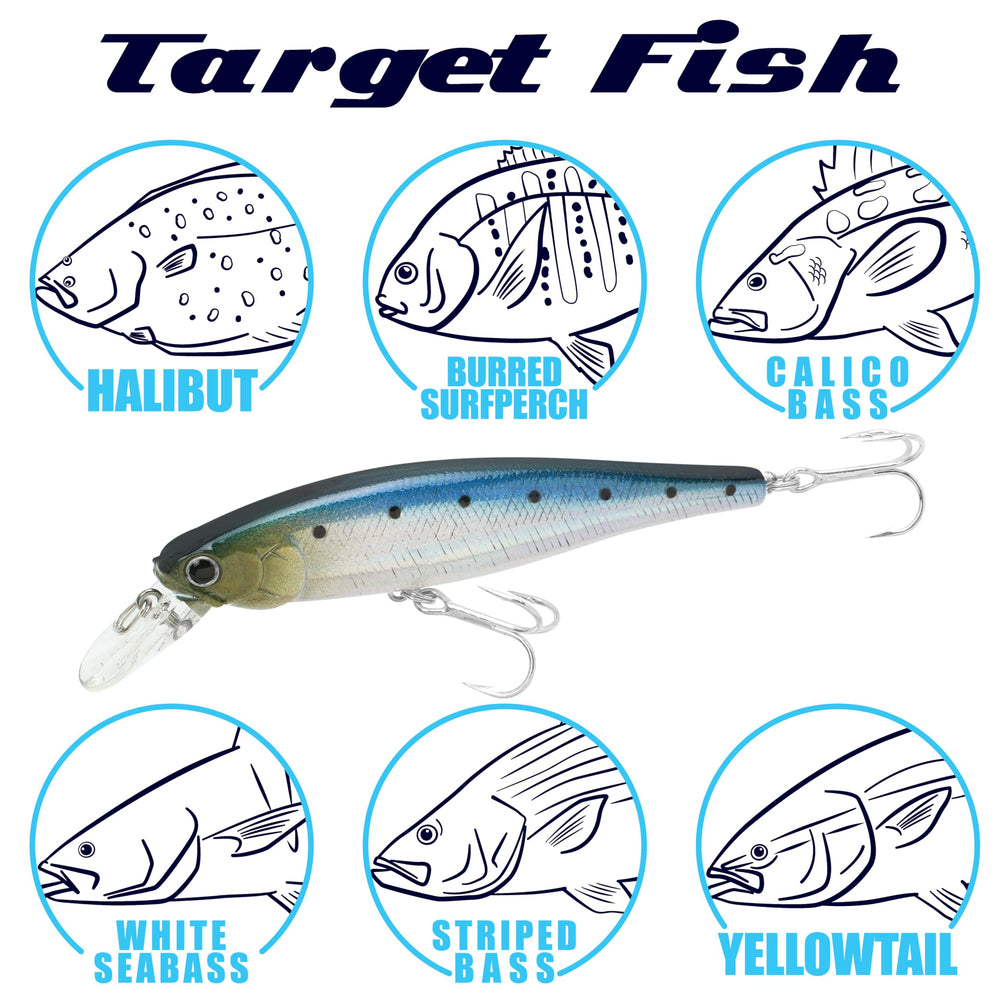 Lucky Craft SW Pointer 100S water glow enhances lure visibility for strikes.