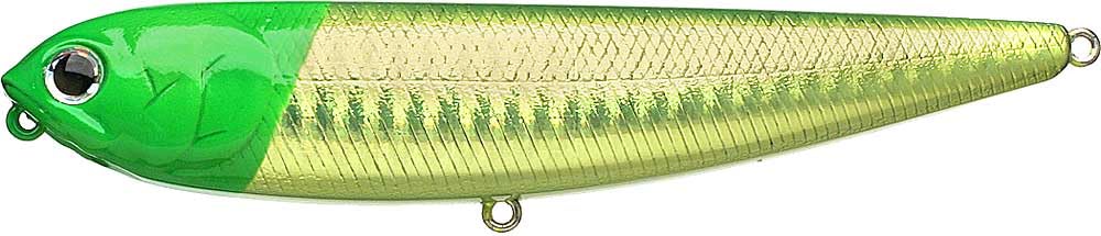 LUCKY CRAFT SW Sammy 115 topwater lure with 706 Laser Green Head Chart - side view