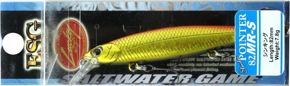 Close-up of Lucky Craft SW Slender Pointer 82MR S in 0561 Red Back Gold finish