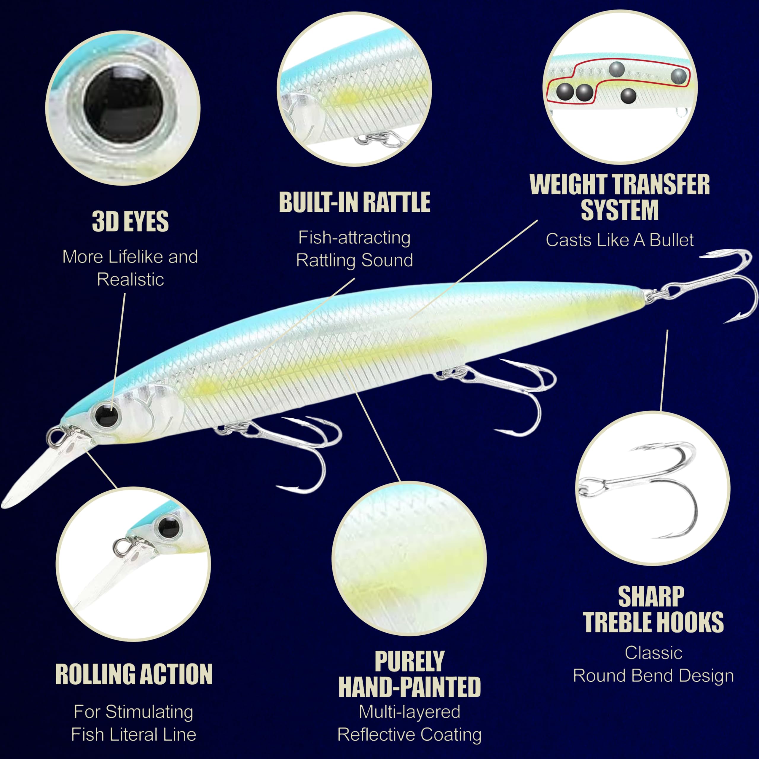 Close-up of 115MR Sexy Smelt color lure