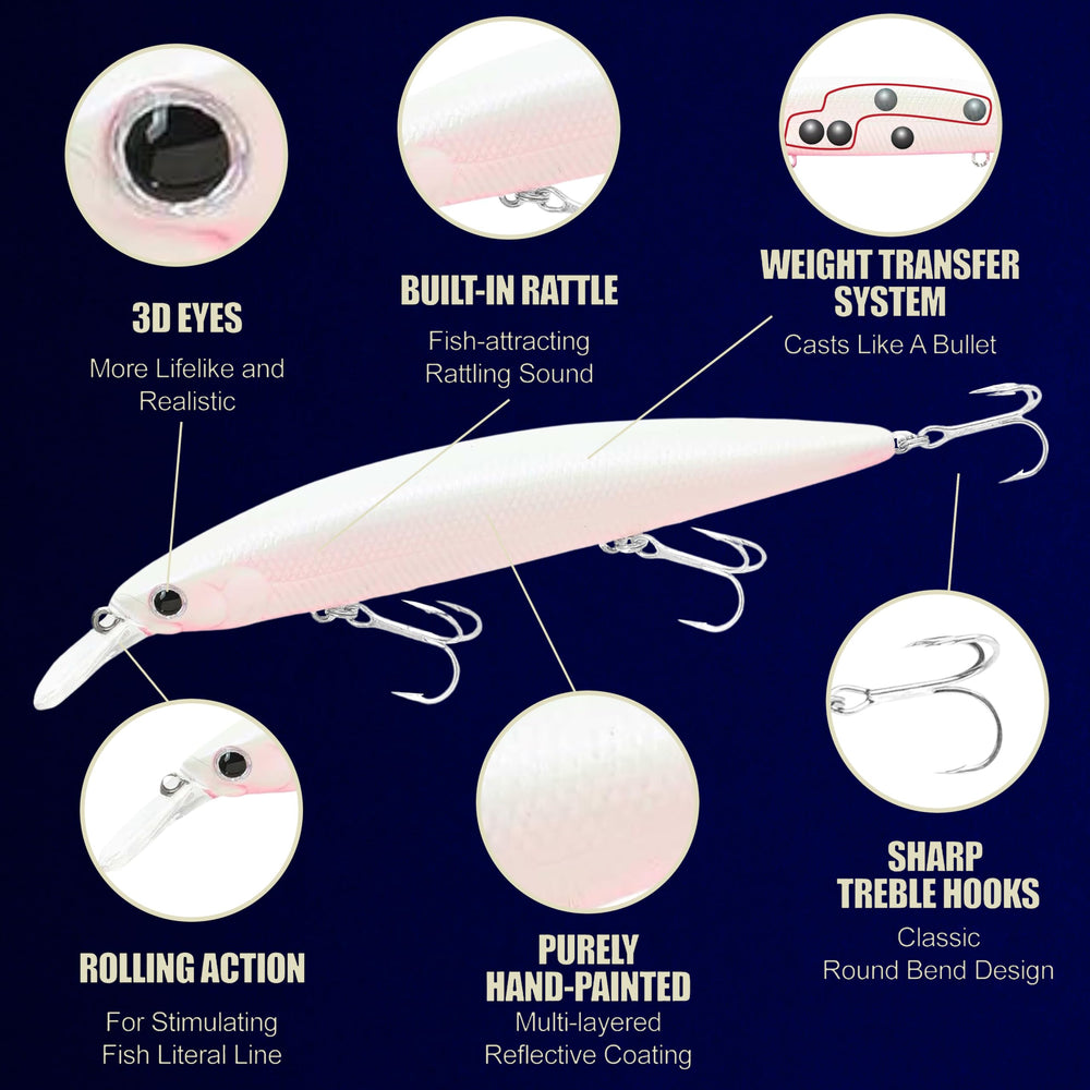 Long-distance sinking lure reaching 5 ft depth with Splash