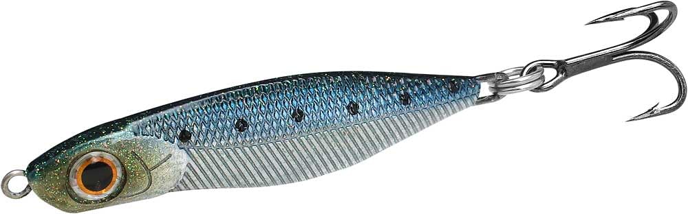 Front view of LUCKY CRAFT SW Wander Saury Jig 65 in 714 Metallic Sardine color