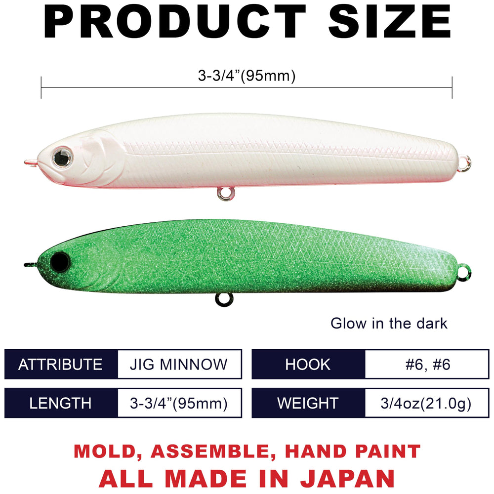 Wander 95 21G lure 711 Super Glow Cherry Berry top-down view