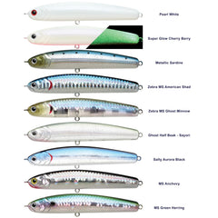 Wander 95 sinking pencil lure performing a shimmying descent in water