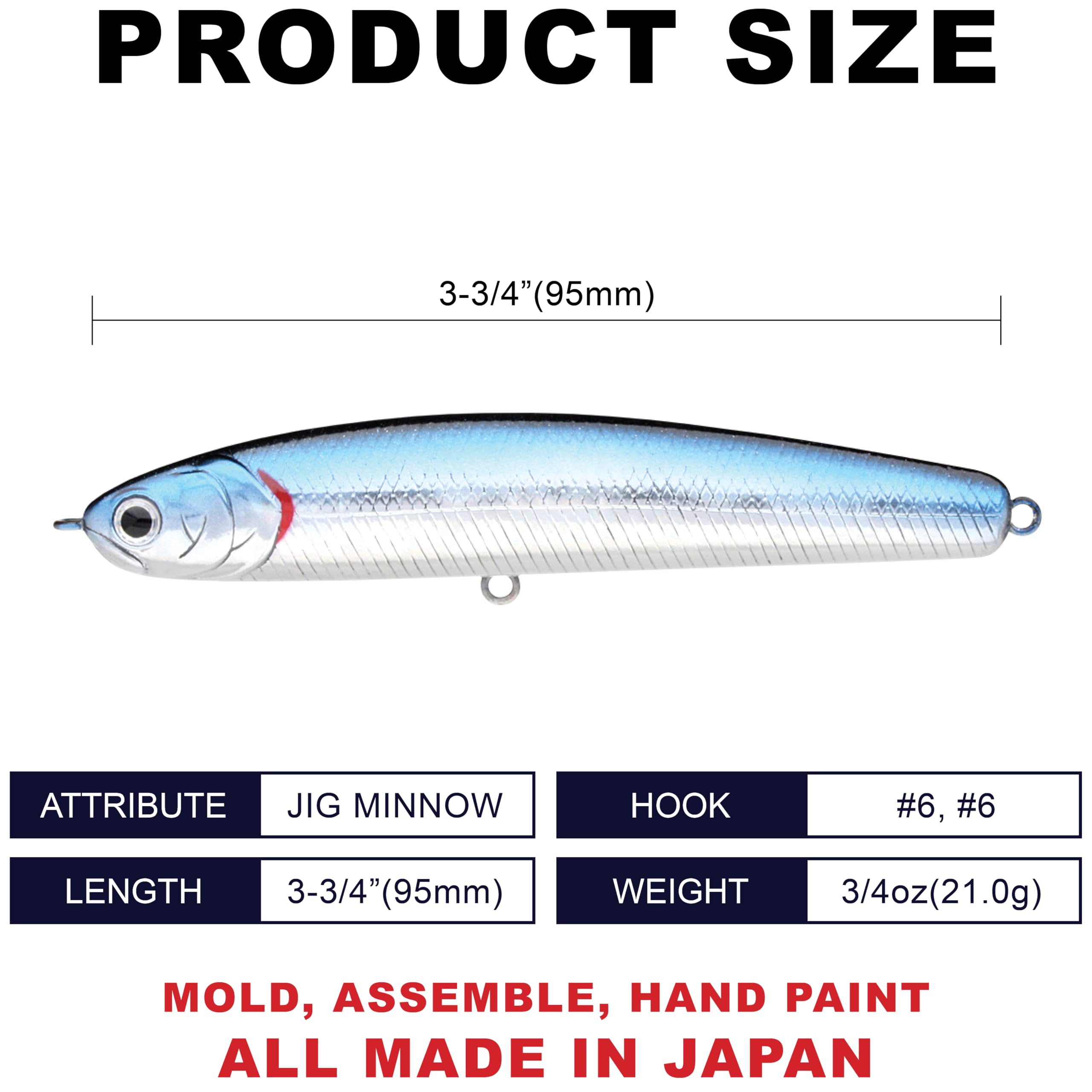 Wander 95 21G sinking pencil lure in water showing action